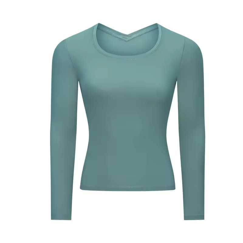 Casual Custom Sweat Blank Ultra Soft New Casual Sports Long-sleeved Moisture-wicking T-shirt Female Slim Fitness Undershirt