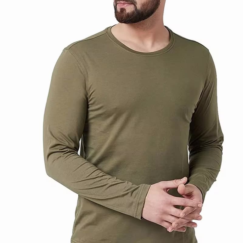 Custom Good Quality 100% Cotton Plain Men Long Sleeve T Shirt Printing Design Classics Comfort Full Sleeves T Shirt for Men