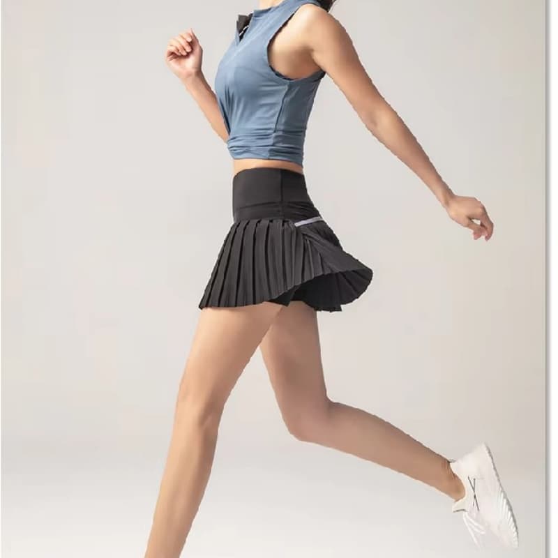 Fashion Athletic Sportswear Sets Yoga Shockproof Bra Gym Training Pleated Tennis Skirt 2 Piece Tennis Skirt Sets for Women 2024