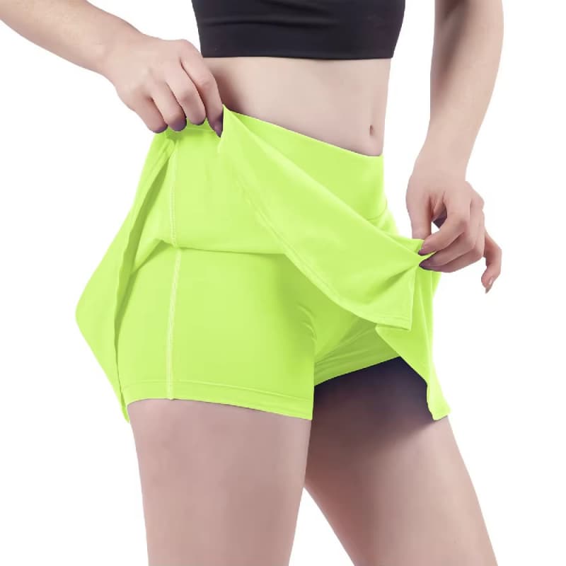 High Waist Quick-drying Sports Fitness Shorts Women Gym Yoga Pleated Tennis Skirt With Pants