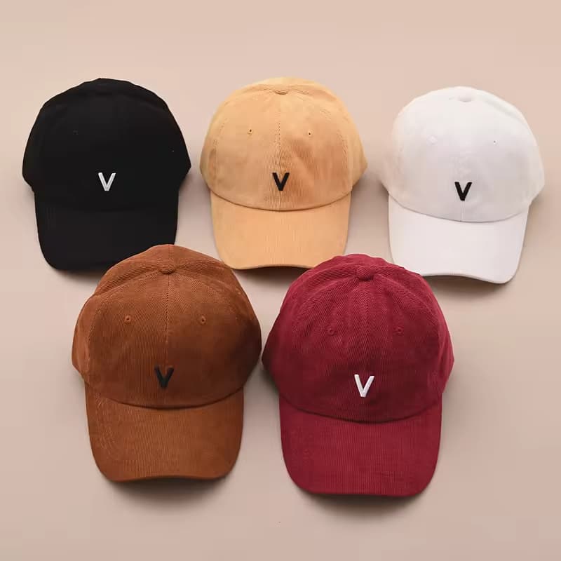 Aung Crown High Quality 6 Panel Unisex Corduroy Dad Hats Custom Embroidery Logo Unstructured Sport Dad Cap