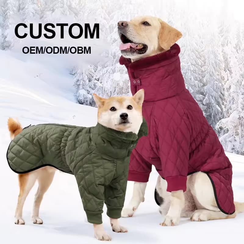 High Quality Winter Warm High Collar Dog Clothes New Design Two-legged Windproof Dog Jackets Cotton Pet Coats