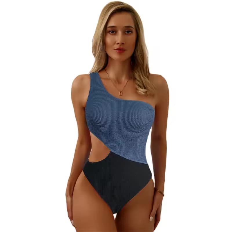 Women's Tan Through Swimwear Bikini Set Solid Sexy Two-Piece Swimming Suit with Leopard Floral Dot Patterns in Stock