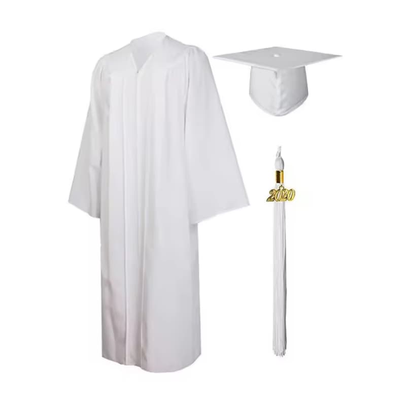 Customized Unisex Classic College Robe Bachelor Matte Adult Black Graduation Gown and Cap
