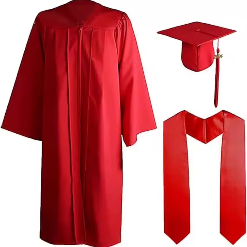 Graduation Gown Navy Adult University Ceremony Classic Graduation Cap and Gown With Stole School Uniform Graduation Gowns
