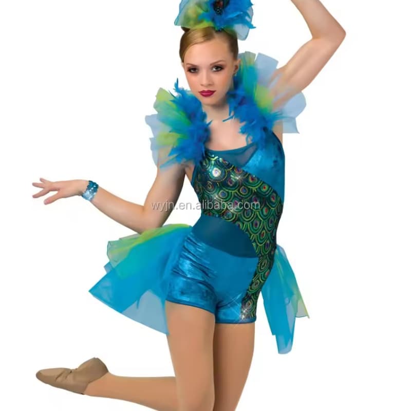 New Arrival Women Tap and Jazz Stage Dance Costume Cool Girl Peacock Dance Wear Role Playing Stage Performance Dance Dress