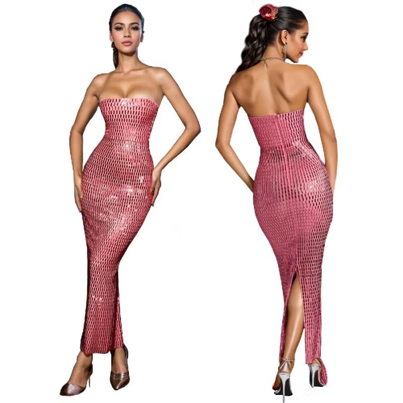 Women's Evening Party Dresses Sexy Off Shoulder Strapless Tube Vestidos Long Dresses Birthday Outfits Night Clubwear