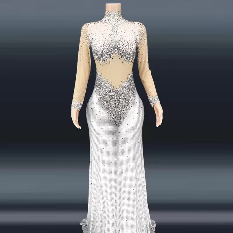 New Arrivals Fashion Glitter Rhinestones Wedding Dresses for Women Evening Fashion Long Ball Gown Prom Dress