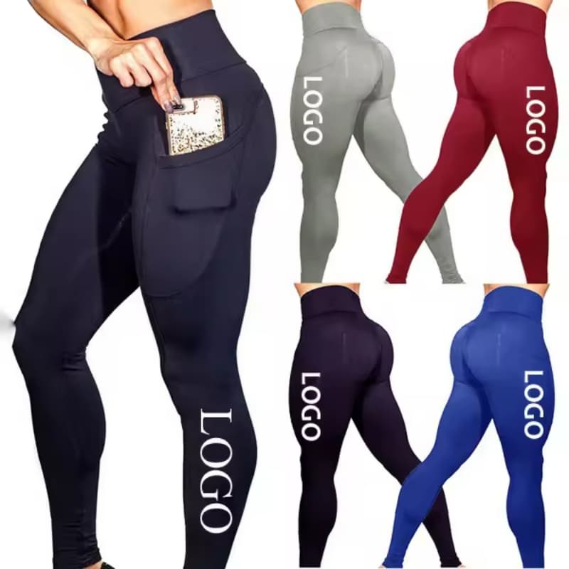 Custom Logo Cheap Fitness Clothing Women High Waist Gym Yoga Pants Tights Woman Leggings for Women With Pockets