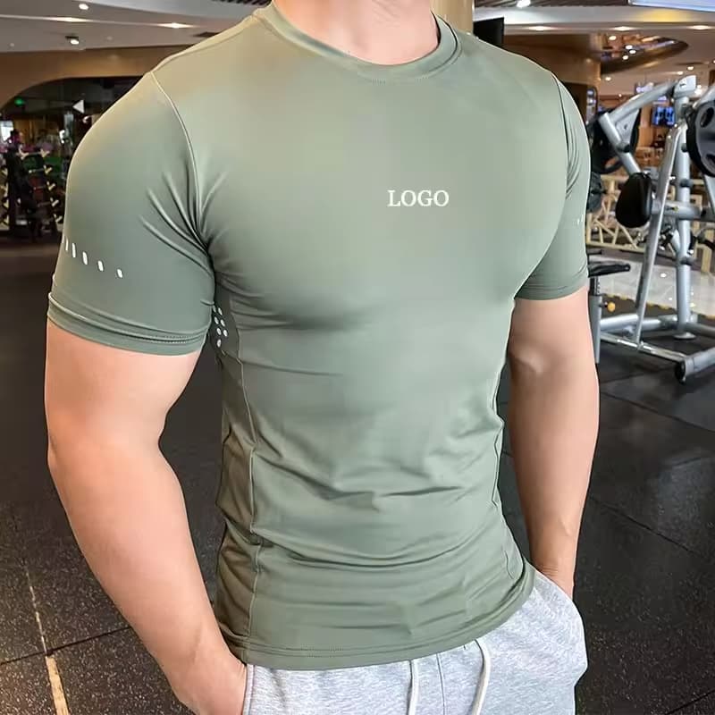 Custom Compression T Shirt Training Slim Fit Breathable Men's Athletic Fitness Plain Wholesale Plus Size Gym Running T-Shirts