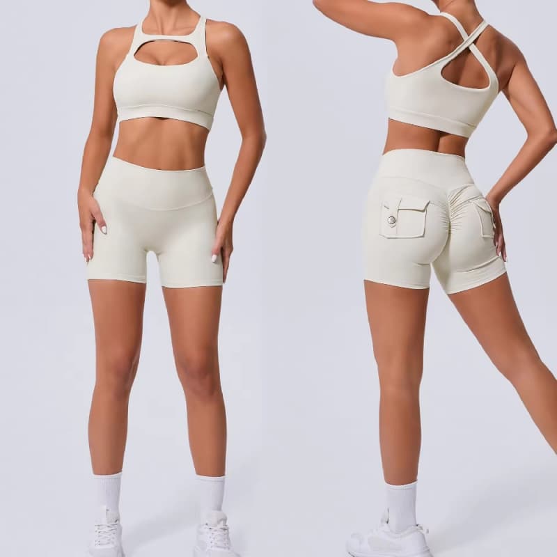 Custom Gym Fitness Sets Women Fitness Sports Bra Workout Clothing 3 Pieces Yoga Set