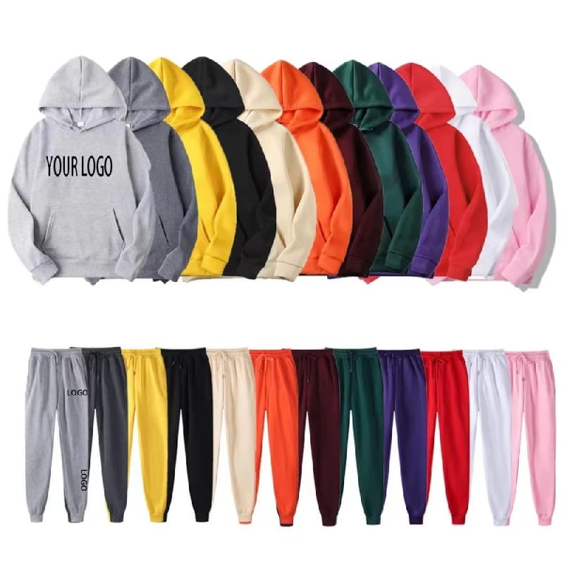 Blank Tracksuits Custom Logo Hoodie and Jogger Set Custom Sport Wear Oversized Plain Hoodie Sets