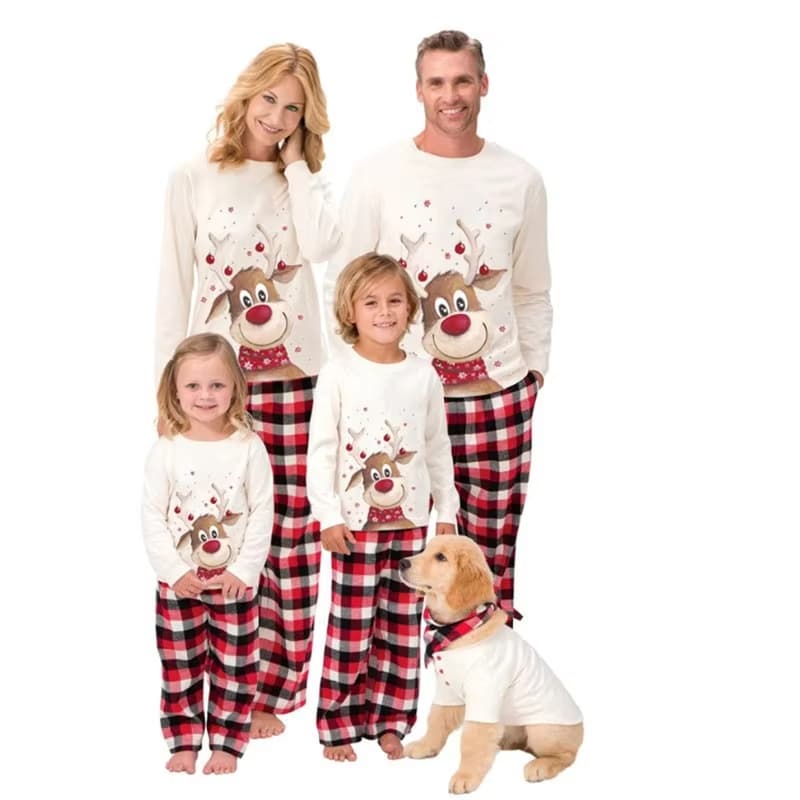 Fall Christmas Clothes Family Pajamas Matching Outfits Kids Bamboo Fiber 2 Pieces Adult New Year Clothing Sets