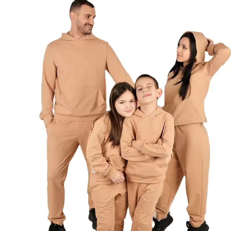 Organic Cotton Matching Family Sweatsuits Outfits Matching Set Activewear Hoodie Set Mom in Daughter Family Matching Outfits