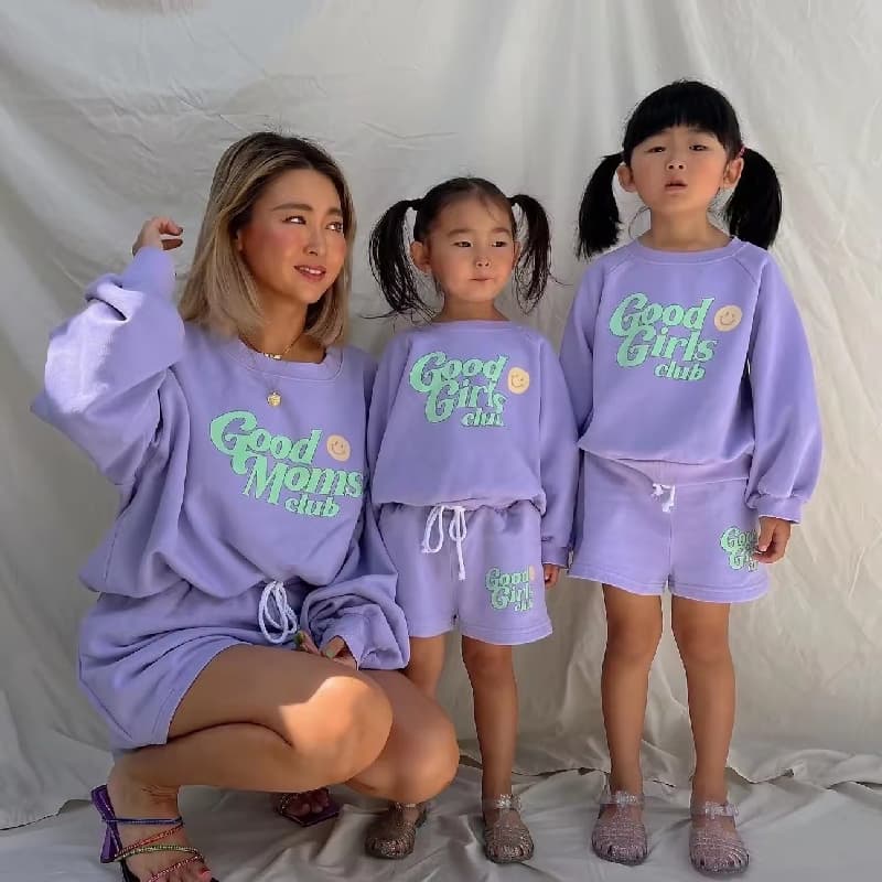 OEM &ODM Mommy and Me Family Matching Outfits Short Sweatshirt Clothing Sets