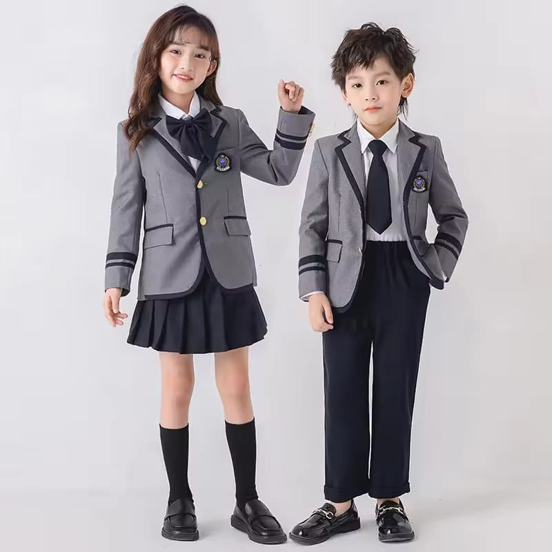 CUSTOMIZED R&D Wholesale Sample Autumn Spring British Class Style School Uniform for Primary Students