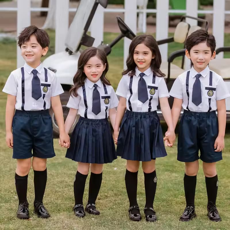 British Style Summer Suit Kindergarten and Primary School Uniforms for Children Graduation Photo & Chorus Performance Costume