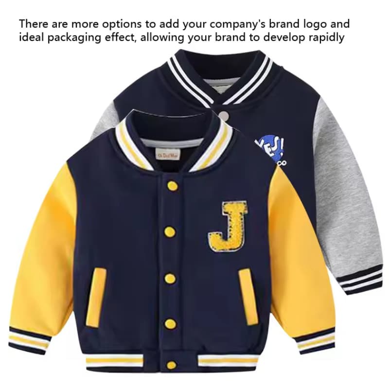 Organic Cotton Hooded Jacket, Fashionable Baby and Boys' Fleece Hoodie Fabric Stand up Collar Front Opening Long Sleeved Jacket