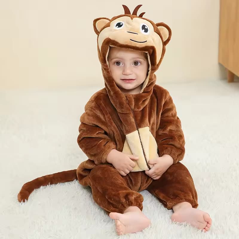 Wholesale Long Sleeve Baby Clothes onesies Toddler Girls Hooded Jumpsuits Baby Animal Romper