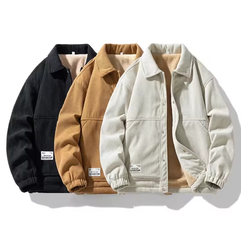 Men's Winter Jacket Leather Bomber Jacket with Windbreaker Feature