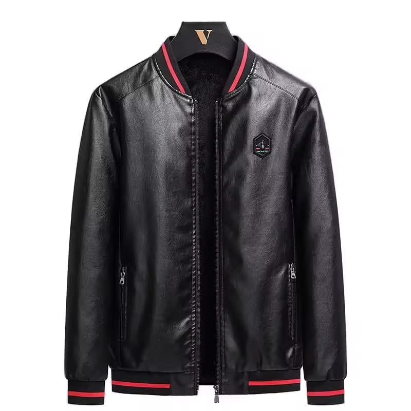 Men's Leather Jacket Business Gentleman Stand-up Collar Zipper Casual Pu Jacket Plus Size Men's Jacket