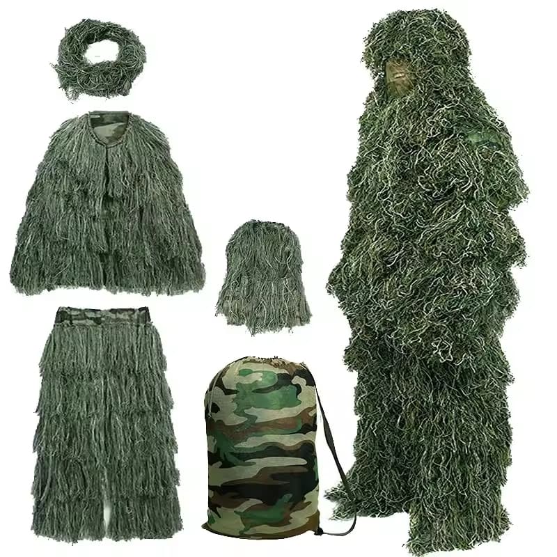 Wholesale 5 in 1 Ghillie Suit 3D Jungle Camouflage Hunting Apparel Camo Hunting Clothes for Men