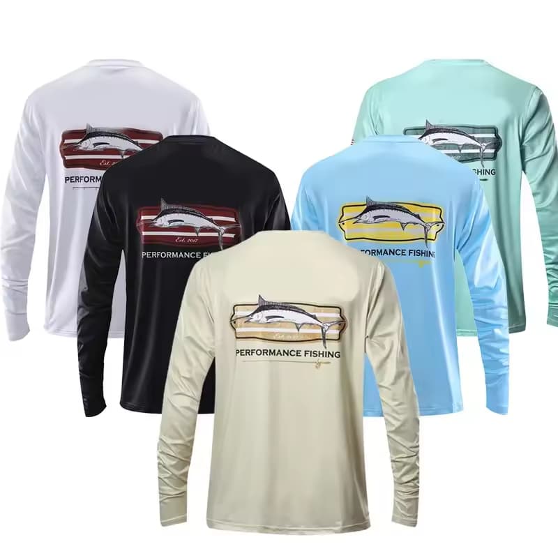Custom Quick Dry Sublimation Fishing Jersey Uv Protection Tshirts Men Upf 50+ Long Sleeve Fishing Shirts for Adult