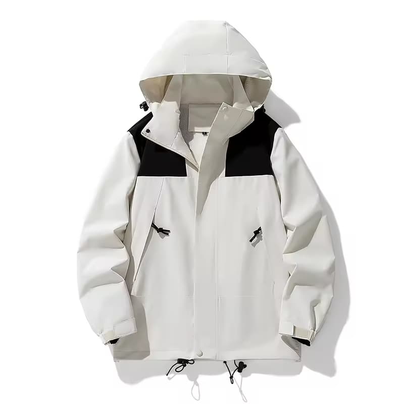 Men's Windproof and Waterproof Hooded Outdoor Jacket for Hiking and Camping