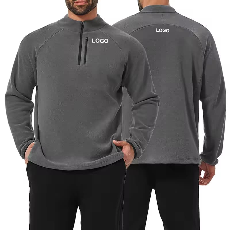 Men's Semi Zipper Fleece Sports and Casual Wear Outdoor Hiking and Camping Warm Jacket