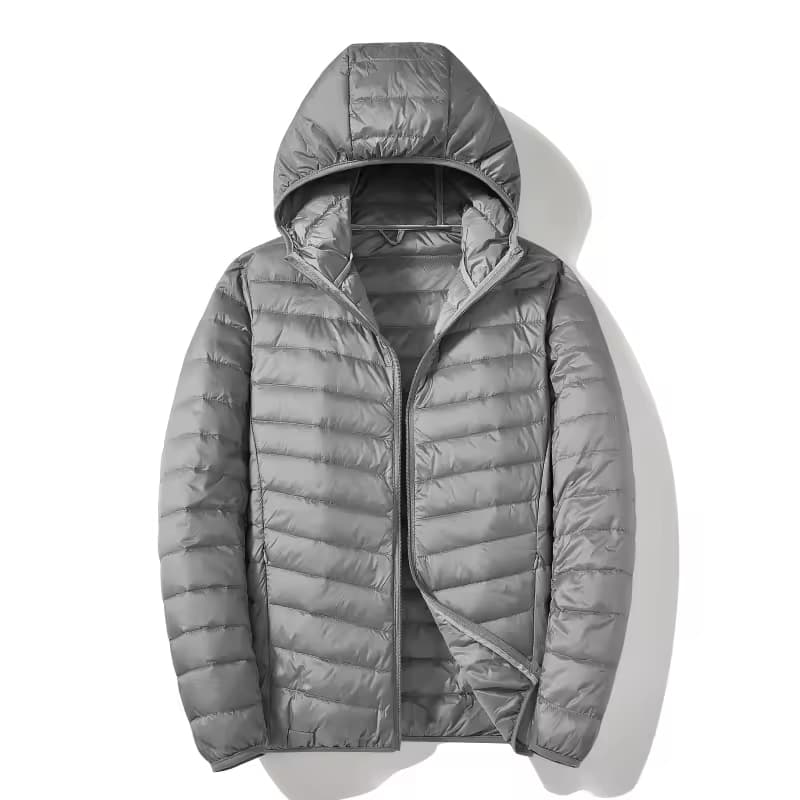2025 Men's Lightweight Down Jacket for Autumn Winter New Style Short Casual Warm Hooded Fashion for Middle-aged Zipper Closure