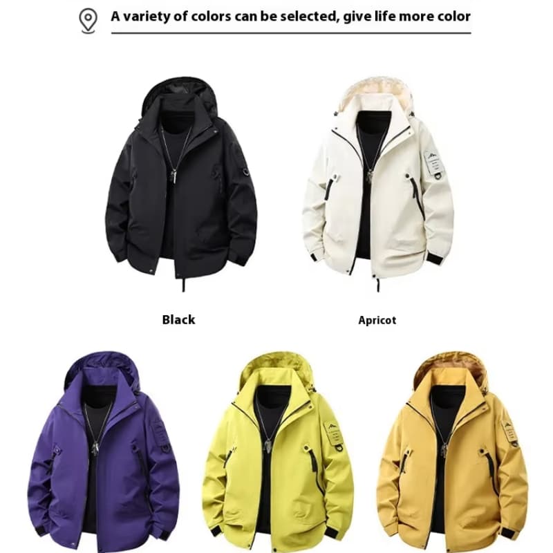 Men's Women's Multi-Functional Outdoor Jackets for Spring Autumn Windproof Waterproof Cross-Border All-Match Zipper XL