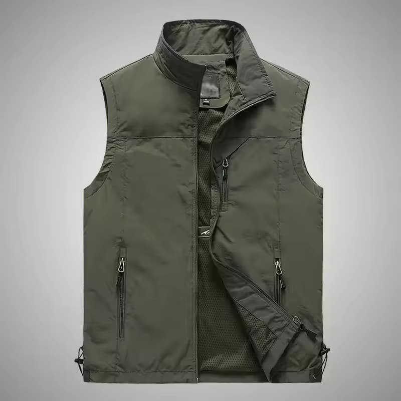 Casual Waistcoat Multifunctional Nylon Utility Vest for Autumn Windproof for Outdoor Sports Hunting and Fishing
