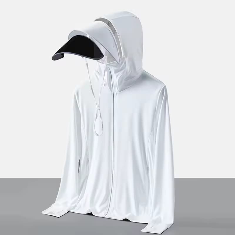 Women's Summer Lightweight Breathable Anti-UV Bike Skin Coat Sunscreen Clothing Big Hat Brim Compression Long for Adults Outdoor