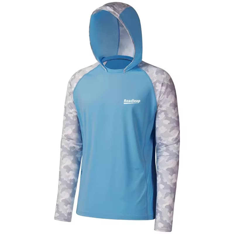 Custom Logo Sublimation Printing Men Sun UPF 50 Performance Quick Dry UV Protection With Hood Long Sleeve Hoodie Fishing Shirts