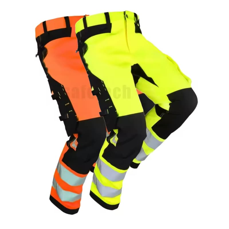 Waterproof High Visibility Tactical Work Trousers for Men Hivis Stretch Workwear