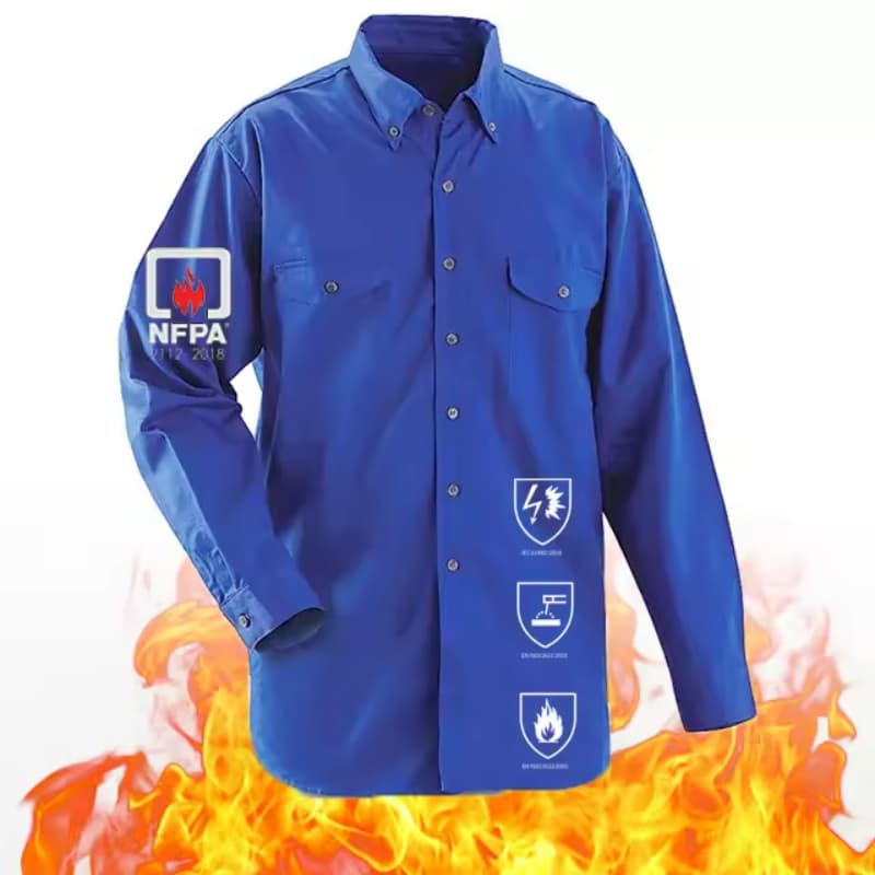 EN 11611 Fire Retardant Long Sleeve Customized Flame Resistant FR Shirt