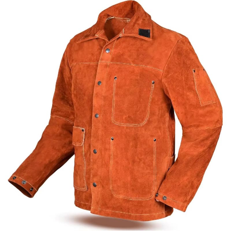 Industrial Protective Top Quality Leather Welding Work Jacket Wholesale Price Fire Proof Flame Retardant Welder Safety Jackets
