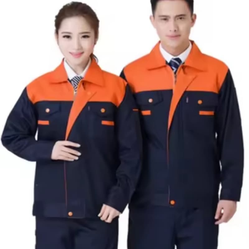 100% Polyester Custom Work Shirt Set Lightweight Unisex Work Clothes Factory Plant Mechanic Repair Work Uniform