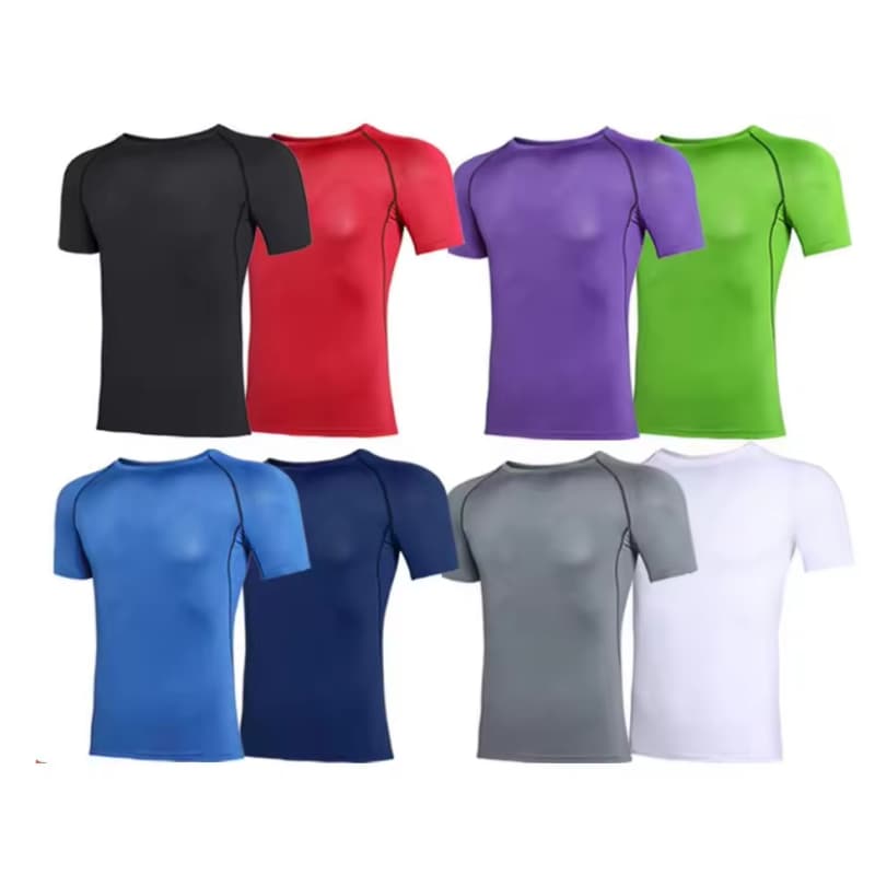 Wholesale Quick Dry Under Base Layer Compression Sports Tops Short Sleeve T-Shirt for Men