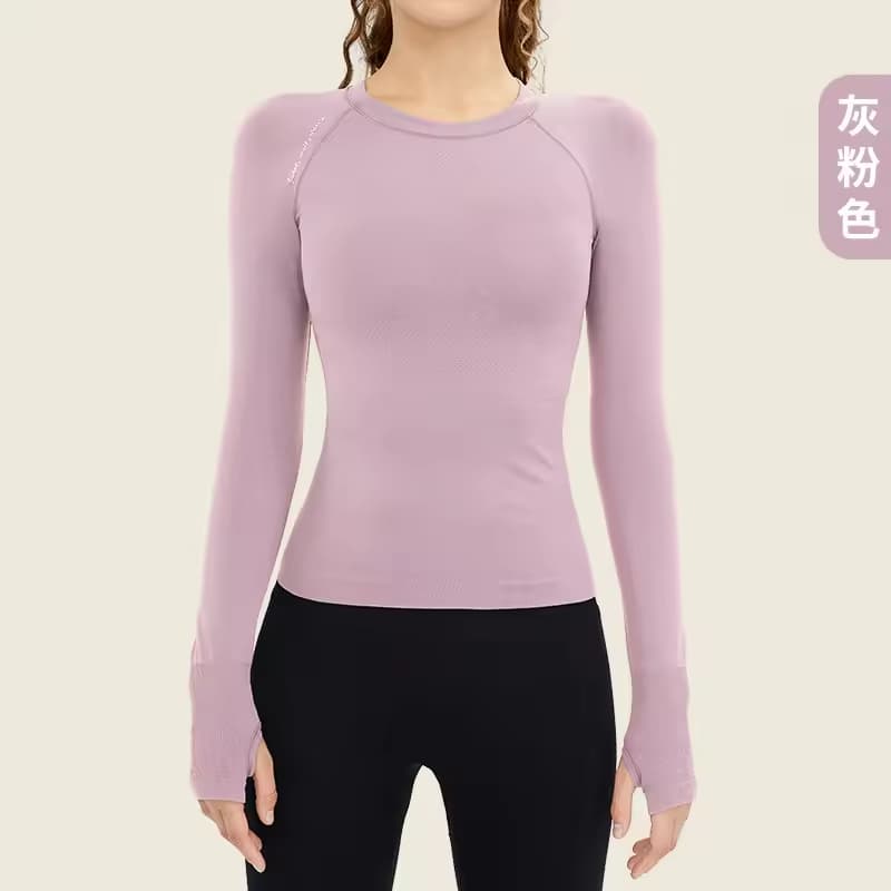 Women's Long Sleeve Breathable Athletic Base Layer T-Shirt for Yoga & Running Custom Logo Workout Thumbholes for Adults Spring
