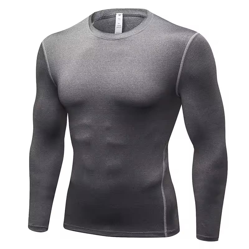 Wholesale Men's Long Sleeve Compression Shirt Base Layer Workout Fitness Running Shirts Top Men's Gym Wears
