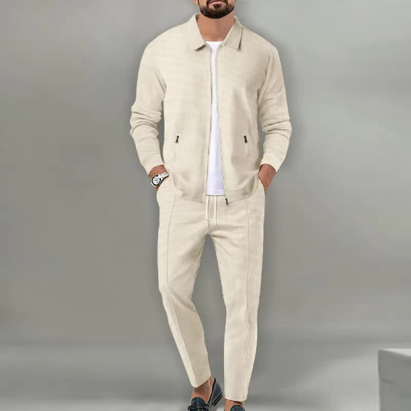 Wholesale Matching Tracksuit Men's Clothing Zip up Jacket and Pants Two Piece Walking Sets for Men