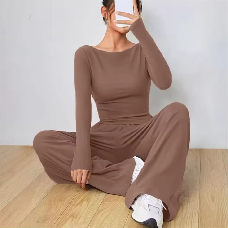 Women's 2 Piece Sets Fall Outfits Long Sleeve Wide Leg Tracksuits Casual Lounge Set Matching Sets