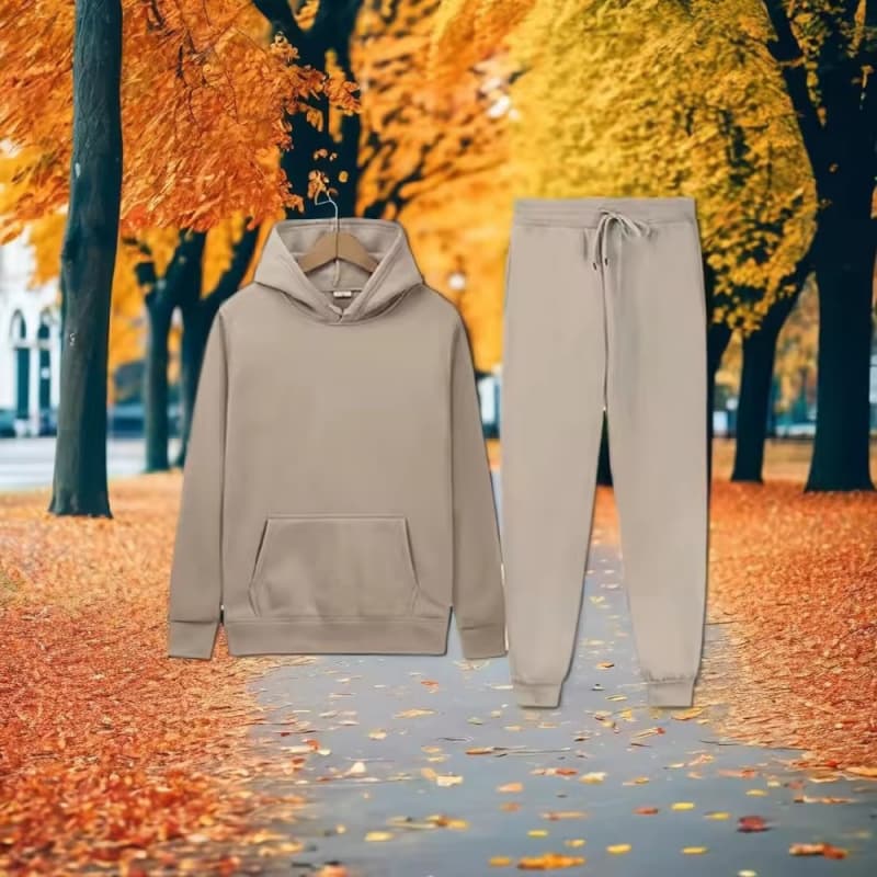 Wholesale Breathable Multicolor Polyester Pullover Hoodie Set Customized Logo Jogging Suit Casual Fleece for Autumn Season
