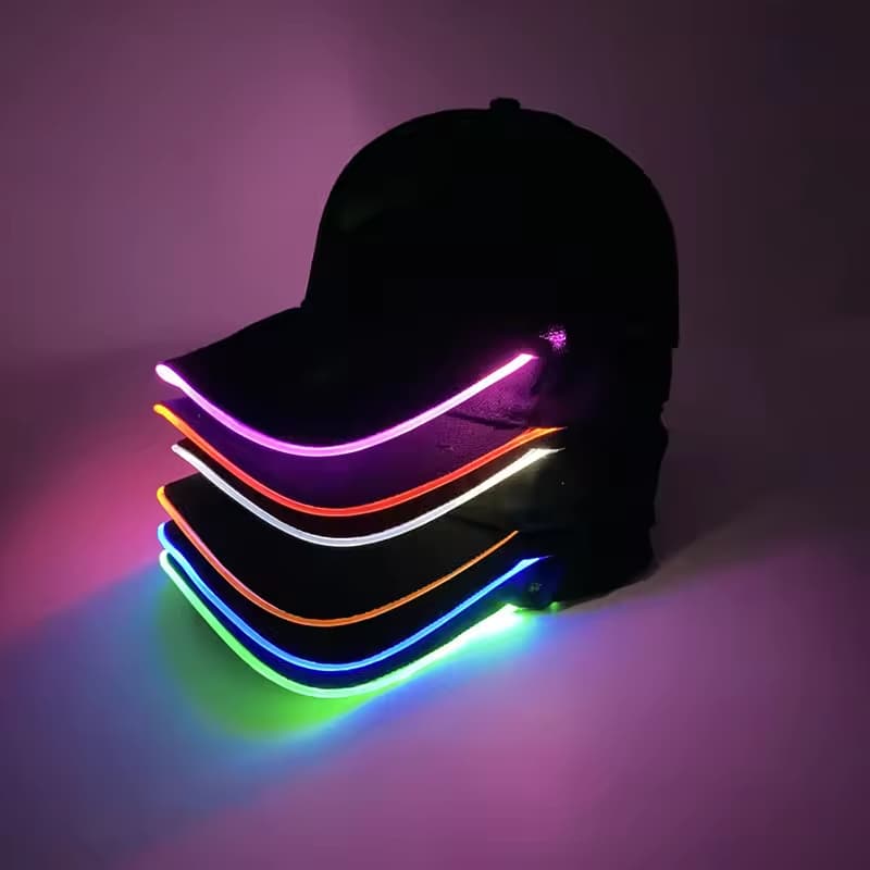 Hot Selling Fashion Night Running Baseball Cap Sunscreen LED Light-emitting Duck Tongue Cap tide Cool Street Dance bar Bouncing
