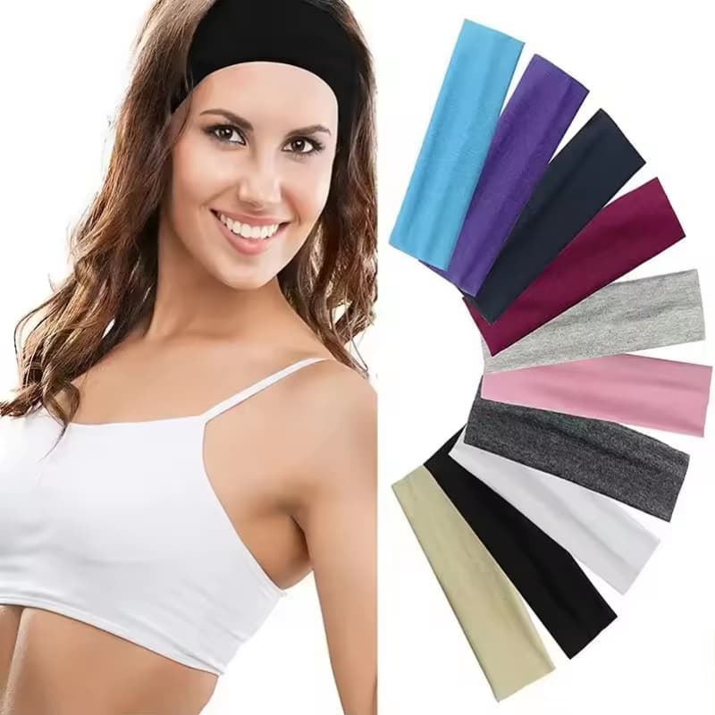 Comfortable Headband Spandex Polyester Nylon Webbing Custom Logo Girls Women's Baby Kids Sports Elastic Hair Head Wigs Bands
