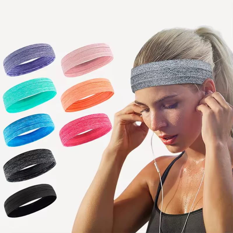Top Sell Customized Logo Comfortable Sweat Hair Bands Unisex Running Bodybuilding Yoga Outdoor Sports Headband