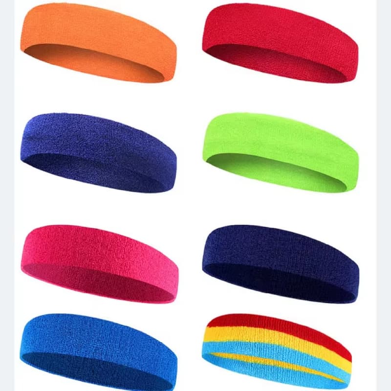 Wholesale Cotton Terry Cloth Sweatband Gym Running Soft Hairband Yoga Sports Headband for Women Men