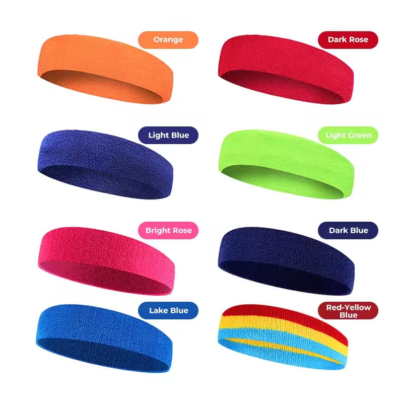 Unisex Cotton Sport Elastic Headband With Customize Logo Embroidered Custom Designer Sweat Headband Head Sweatband for Women