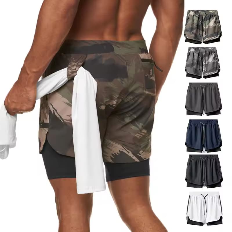 Mens Athletic Shorts Polyester Mesh Quick Dry Workout Sports Sweat Jogger Gym Running 5 Inch Inseam Shorts